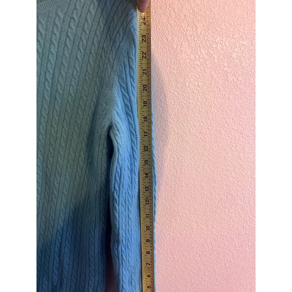 Anne Klein Vintage Fisherman sweater blue / teal  size XL Long sleeves preppy - Picture 5 of 6